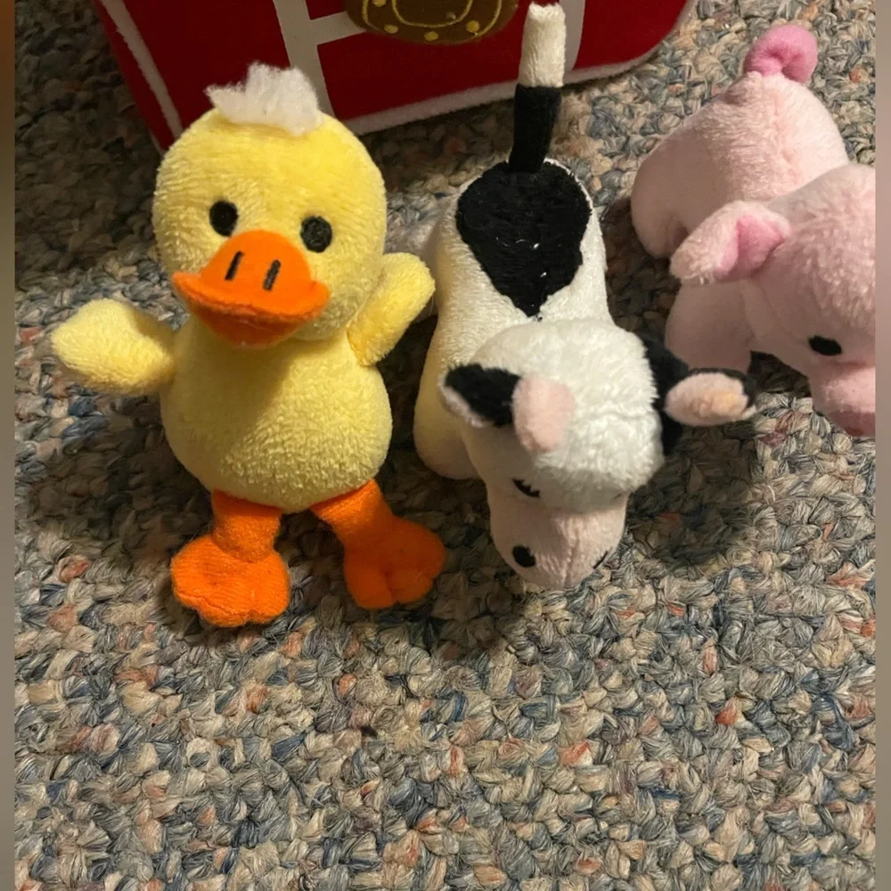My Barnyard Friends Plush Toy w/Carry Case & 3 Animals Baby Toddler 8